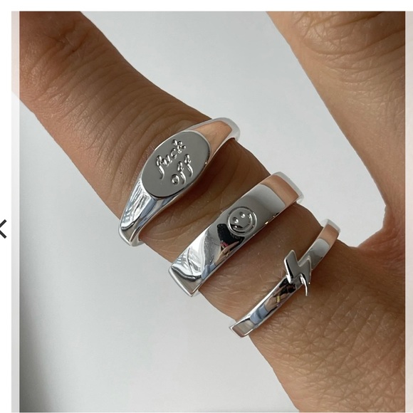 EVRY JEWELS f*ck off silver ring size 7 NWT - Picture 2 of 3